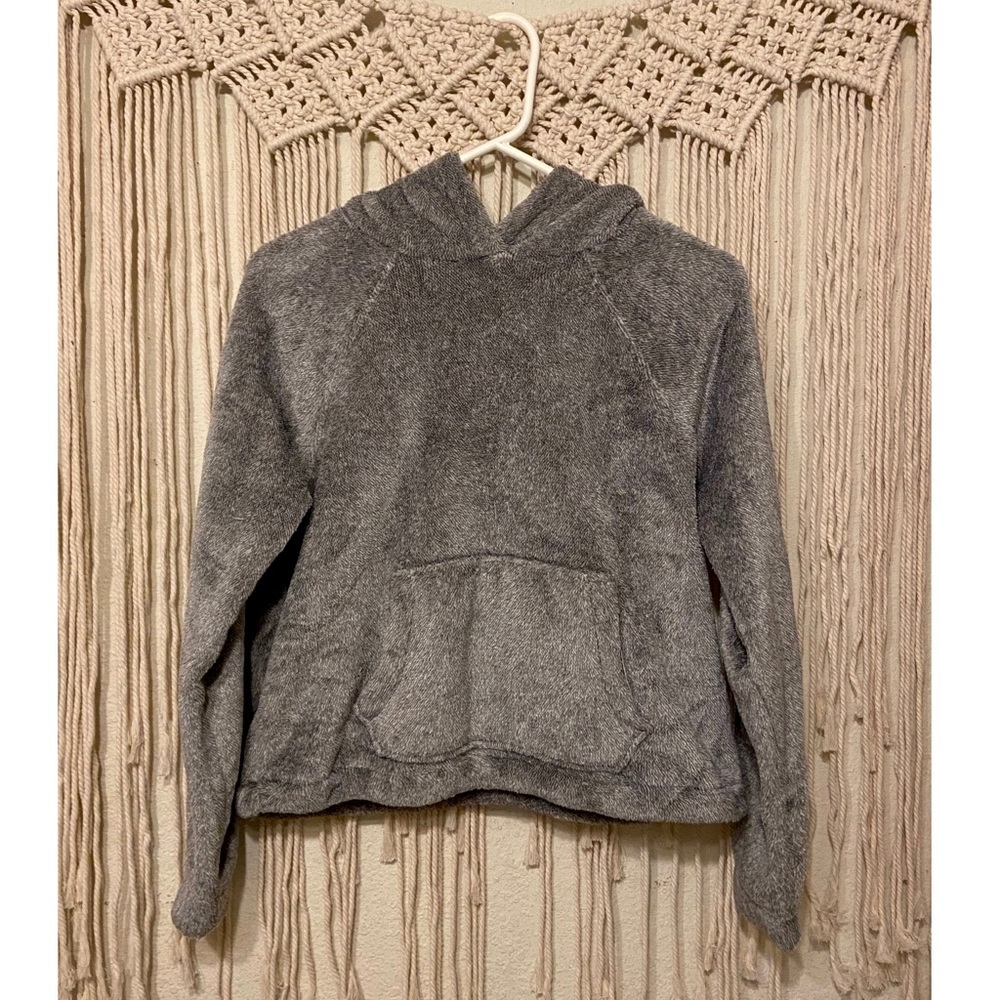 Fuzzy gray hoodie